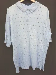 ◇ POLO GOLF RALPH LAUREN RALPH ゴルフ 総柄 半袖 ポロシャツ サイズXL ライトブルー メンズ P  【1406180033309】