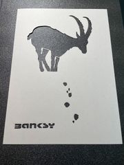 バンクシー　BANKSY　山羊　ヤギ　Ａ４　厚紙　ステンシルシート（076）