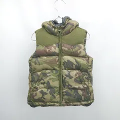 ◇ ⊇ ZARA ザラ 迷彩柄 キッズ ノースリーブ ダウンベスト サイズ3/4 カーキ系 男の子 E  【1505290004220】
