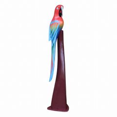 カラフルオウムの木彫り コンゴウインコ リゾートインテリア バードオブジェ 鳥の置物 アジアン雑貨 バリ雑貨 ハワイアン雑貨 南国 80cm 010423