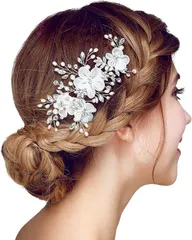 TIGLOSS 髪飾り ヘアアクセサリー 結婚式 ヘッドドレス 花嫁 大きめ パール 髪留め 和装 ヘアピン ヘアクリップ コーム まとめ髪 おしゃれ 大人 専用BOX付(タイプB)