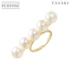 タサキ TASAKI バランス シグネチャー 13号 リング アコヤ真珠 8.3mm K18 YG 750 balance signature【証明書付き】 90245770