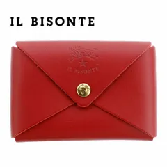 イルビゾンテ カードケース 名刺入れ IL BISONTE ロッソルビノ レッド SCC031 PG0001 RE101B パスケース 定期 カードホルダー コインケース レザー 本革