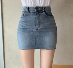 He.nique オリジナル商品 歯ごたえ デニム ミニ スカート S