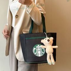 ・新品未使用・スターバックス/薄型ショルダーバック ズックキャンバス海外限定
