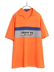 【お得なクーポン配布中!】 90s ポロスポーツ ラルフローレン ボーダー 鹿の子 半袖 ポロシャツ メンズ L 古着 オールド ポロ イタリアン カラー プリント 半袖シャツ