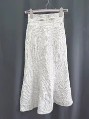 ◇ ⊇ FUN ファン バックスリット ツイード調 ロング マーメイド スカート サイズS グレージュ ホワイト系 レディース E  【1411070014061】