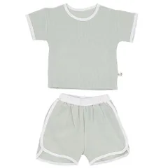 ☆ グリーン ☆ 90cm ☆ セットアップ ベビー服 子供服 ベビー服 夏服 セットアップ ルームウェア 子供 こども 赤ちゃん キッズ 上下セット 半袖 男の子 女の子 Tシャツ ズボン ショートパンツ 運動着 パジャマ シンプル カジュアル スポーツ