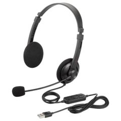 【迅速発送】バッファロー BUFFALO 両耳ヘッドバンド式ヘッドセット USB接続 ブラック BSHSUH12BK