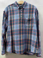s24t-0707y【中古】Supreme SUPREME Pullover Plaid Flannel Shirt 　シュプリーム　プルオーバー　プレイド　フランネル　ネルシャツ　チェック　シャツ　ブラウン　ブルー　23SS　メンズのサムネイル