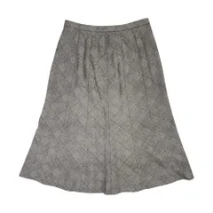 Leilian レリアン イタリア製生地 TRABALDO TOGNA チェック柄 フレアスカート 11/ブラック ホワイト y