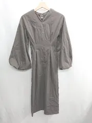 ◇ Louere ルエレ 長袖 ロング丈 ワンピース サイズS グレー系 レディース E  【1408220027200】