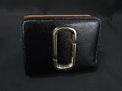 ■美品■ MARC JACOBS マークジェイコブス スナップショット レザー 二つ折り 財布 ウォレット ブラック系×ホワイト系 DK5663