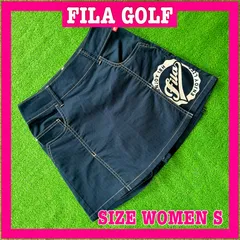 FILA GOLF フィラゴルフ ロゴプリント コットン混 ストレッチ キュロット スカート S