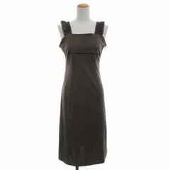 バーバリーブラックレーベル BURBERRY BLACK LABEL フレアワンピース キャミソール フリル マキシ ロング 茶 ブラウン /ROのサムネイル