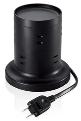 延長コード [ 8個口 タワー型 ] 固定パーツ付 雷ガード 電源タップ ほこりシャッター 2m エレコム ブラック ECT-2720BK