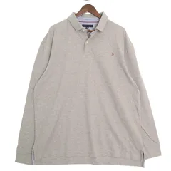 TOMMY HILFIGER トミーヒルフィガー 長袖鹿の子ポロシャツ メンズUS-XXL グレー系 hsc-0070n
