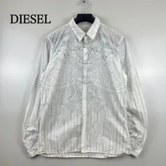 DIESEL 00s y2k archive geometry pattern L/S shirts L ディーゼル 幾何学 装飾柄 アーカイブ 長袖シャツ 白タグ 平成 希少 レア