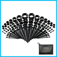 ボディピアス 14G-00G シリコン製 ダブルフレア アクリル トンネル ゴム 50点 キャッチ セット エキスパンダー ピアス ピアス アクセサリー 拡張器 金属アレルギー対応 Vogem 男女兼用