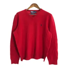 90年代 Polo by Ralph Lauren ポロ ラルフローレン ラムウール セーター ワンポイントロゴ レッド (メンズ XL) 中古 古着 R0810