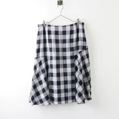 美品 近年アイテム 大きいサイズ トランスワーク TRANS WORK ブロックチェック切替フレアスカート 48/グレー【2400013883283】のサムネイル