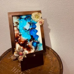 アルコールインクアート×樹脂粘土アート