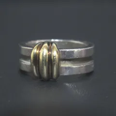 シルバー　ゴールド　コンビリング　K18 silver 13号 k18とシルバーのコンビリング（リング・指輪）｜ajina
