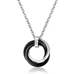 【特価商品】レディース ペンダント ステンレス HIPHOP チェーン ヒップホップ 男性女性 人気 メンズ アクセサリー 各種カラー シンプル ネックレス 三連リング 誕生日 プレゼント