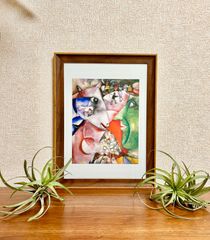 訳アリ☆アウトレット品☆新品☆額付アートポスター◇マルク・シャガール☆Marc Chagall☆I and the Village, 1911☆絵画☆壁掛け☆インテリア☆名画☆