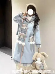 新品 未使用 2024年秋冬 可愛い甘め 小個子  ロングコート 羊毛 コート レディース グリッドパターン スカーフ付き デザイン感 ロングコート おしゃれ 学院風 外出用 撮影会 仮装イベント 人気 ギフトにも最適