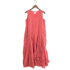 美品 マチャット machatt リネンコットン くるみボタンロングワンピース machatt マチャット リネン くるみボタン マキシワンピース 赤 - メルカリ