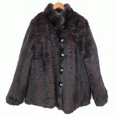 美品】pita イタリー製 毛皮 ハーフコート （ブラック） L－LL 