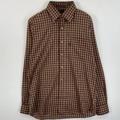 古着 リーバイス Levi's 長袖シャツ ワンポイントロゴ USA製 M  ブラウン系 チェック メンズ