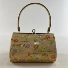 和装バッグ 美品 優品 フォーマル 桜 扇面 金彩 金色 和装小物  【中古】