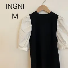 MB0454 【送料無料】　INGNI   イング　パフスリーブ　ブラウス　ブラック　レディース　Mサイズ　春　夏