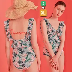 水着 レディース 一体型 花柄 ハイウエスト セクシー 韓国風 体型カバー 着痩せ かわいい フリル パッド付 女性 ホワイト 可愛い 海水浴温泉  vii3u404854