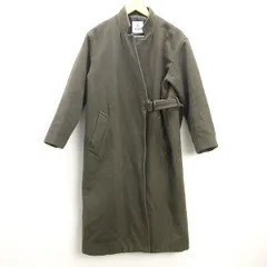 H■ナノユニバース/nano＆co ウールロングコート ベルト付き【36】カーキ/LADIES■33【中古】