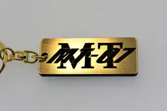 A-394-1 MT-07 2層アクリル製 金黒 2重リング キーホルダー カスタム パーツ 外装 シート ミラ ー ハンドル 等のアクセサリーに