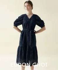 ゆどんチョイ コットン エンブロイダリー 刺繡 ワンピース