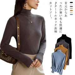 タートルネック カットソー レディース 裏起毛Tシャツ 長袖 秋冬 ハイネック トップ インナー プルオーバー Tシャツ 発熱 カットソー ストレッチ 可愛い 無地 暖かい 重ね着 レイヤード お洒落#lan3134