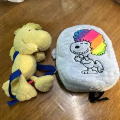 未使用　スヌーピー&ウッドストックプレミアムぬいぐるみリュック　日本の景品