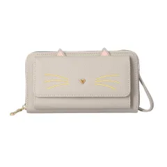 ☆ 4922.ライトグレー/GoldHeart☆ Rapport かぶせポケット お財布ショルダー お財布ポシェット 大容量 お財布ショルダー レディース お財布 ショルダー ショルダーバッグ 斜めがけ 大人 かわいい 上品 きれいめ お財布バッグ 長財布