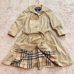 希少✨ ブルーレーベル トレンチコート ノバチェックリボン フレア