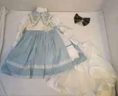 Channel Toy Box ドール衣装　SDGｒ女の子サイズ　ドレスセット　レース　ホワイトｘブルー