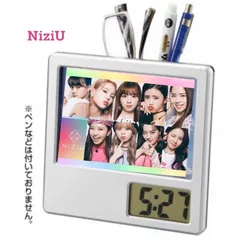 NiziU ニジュー 写真入り ペン立て付き 置き時計 時計 フォトフレーム 韓流 グ ッズ ph003-01