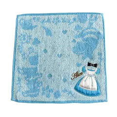 ディズニー 抗菌防臭ジャガードハンカチタオル 不思議の国のアリス ワンダーブルードレス