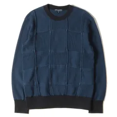 COMME des GARCONS コムデギャルソン スウェット リブ編み パッチワーク スウェットシャツ トップス トレーナー プルオーバー HOMME 16AW ネイビー 紺 M 日本製 ブランド 着回しのサムネイル
