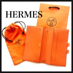 正規品✨HERMESエルメス アジェンダ 手帳カバー  オレンジ □M刻印
