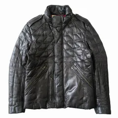 美品 AVIREX ラムレザー ダウンベスト XL 大きいサイズ ミルダウン AVIREX LAMB MIL DOWN VEST
