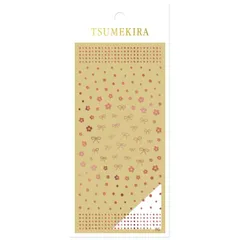 【平日13時までに決済完了で当日出荷】【郵便発送】TSUMEKIRA(ツメキラ) ネイルシール SG-ICH-003 いっちょこプロデュース ドットフラワー＆リボン ピンクゴールド ジェル専用